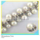 Fashion 888 Crystal Rhinestone Pearl Cup Chain Necklace Decoration