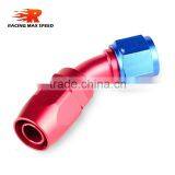 Aluminum Oil Cooler Fitting 45 Degree Resuable Fuel Line Hose End Fitting Adaptor Blue and Red 40-045-08 thumbnail-3
