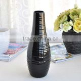 concise hot selling Fashion colored mosaic decorated black ceramic vase