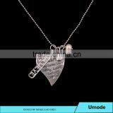 Latest Design Single Pearl Heart Pendant Necklace for Female thumbnail-1