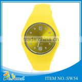 Unique design fashion yellow silicone watch