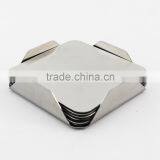 Superb Quality Square Stainless Steel Coaster With Holder Set (4pcs) thumbnail-6