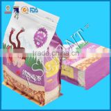 matte printing stand up coffee bag/flat box tea bag/square block bottom aluminum foil coffee/tea bag with zipper