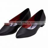 UK Elegant Classic Low Heel Pointy Toe Ladies Breatheable PU Lining Comfortable Black Sheep Skin Pump Shoes thumbnail-2