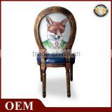 Classic Leather Armless Dining Chair/Wooden Dining Chair/Louis Solid Wooden Dinner Chair thumbnail-3