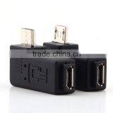 Right Left Micro Connector 90 Degree USB Male to Micro Female Plug Adapter thumbnail-2