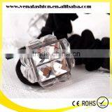 Crystal Black Felt Materia Bow Hair Holder, Hair Tie Holder thumbnail-4