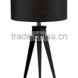 11.21-16 poly cotton drum shade black metal tripod base Director Table Lamp like a camera