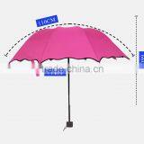 ROSE RED UV-COATING WINDPROOF 3 FOLD UMBRELLA thumbnail-2