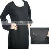 Round neck with bell Pleated Sleeves Abaya in organic, regular cotton or UV resistant bamboo