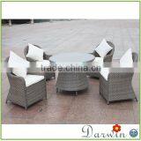 Modern Rattan Wicker Coffee Shop Bali Table and Chairs Recycled Plastic Outdoor Furniture thumbnail-1