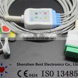 GE Marquette 5 Lead ECG Cable and Leadwires, IEC With Snap, 11pin