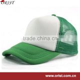 foam and mesh flat bill green black white foam trucker hat and cap