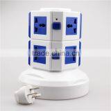 ME-S2 Wholesale Two Layer Electrical Plug Socket/ Vertical Tower Extension Socket Outlet With 4 Usb Port and 1M Cable Length thumbnail-2