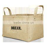 Waterproof Handles Large Jute Bag Basket, Jute PE Coating Jute Bag Basket,