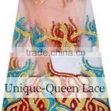 2016 High Quality African French Tulle Lace Fabric Embroidered Wholesale/ African Tulle Lace Fabric/tulle Lace thumbnail-1