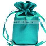 Turquoise Satin Drawstring Bag Dust Bag
