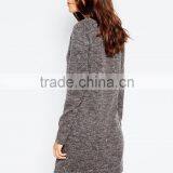 Longline Sexy Jumpers With Side Zips Custom Plain Knitted Sweater thumbnail-2