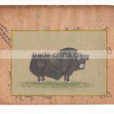 Antique Painting Artwork Artist Gallery Animal Himalayan Yak India UNO CHINA thumbnail-1
