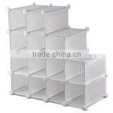 PP Shelf Storage With Doors Shoe Rack Organizer Shelving System Plastic White thumbnail-2