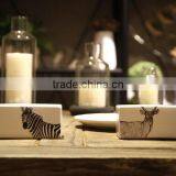 High Quality Zebra and Beer Rectangle Ceramic Candle Holder thumbnail-2