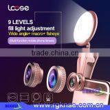 360 Degree Rotation Selfie Ring Light 3 in 1 Camera Lens Kit Portable Beautiful Selfie Fill Light Kit for All Mobile Phone Lens thumbnail-3