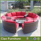 Outdoor Garden Furniture Rattan Round Sofa Sectional Sofa Set thumbnail-1