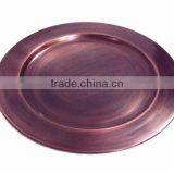 Bronze Color Metal Charger Plate for Wedding & Decoration, Cheap Charger Platter for Christmas Festival thumbnail-1