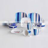 Wholesale 16pcs Ceramic Dinnerware Set, Square Shape With Beautiful Decal Printig thumbnail-2