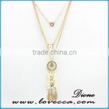Wholesale fashion colorful gemstone artificial gem stone chain necklace