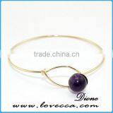 Birthday Gemstone Bangle With Gold Plated Sparkling Crystal Bangle thumbnail-2