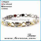 Gold Plated 316L Stainless Steel 4 Element Energy Magnetic Therapy Link Bracelet thumbnail-4