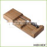 Bamboo In-drawer Knife Block 11 Slots Knife Holder Homex BSCI/Factory
