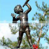 Bronze Naughty Boy Sculpture Playing a Telescope thumbnail-1