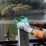 NMSAFETYAFETY EN388 13 gauge nylon liner coated green foam latex on palm safety wrok gloves
