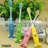 Smile Style Handle Toothbrush for Kids Soft Rubber Sucker Bottom Children Toothbrush With Tongue Cleaner thumbnail-1