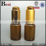 3 / 5 / 7 / 8 ml Hot Products Small Essential Oil Amber Glass Dropper Bottle Matte Gold Press Dropper Tube Glass Bottle thumbnail-5
