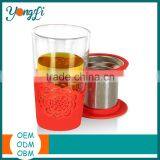 Amazon Hot Selling Silicone Sleeve Tea Infuser Tall Glass Tea Cups thumbnail-3