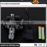 Rechargble Adjustable Zoom Headlamp 500 Lumens Led Headlight thumbnail-3