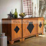 Buffet Console Brazil 4 Doors Natural Teak Wood Furniture thumbnail-1
