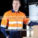 Hi Vis Reflectivet Long Sleeve Cotton Work Shirts for Men UPF50+ thumbnail-1