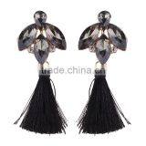 Fashion Rhinestone Gems With Long Colorful Tassel Alloy Earrings for Women thumbnail-2