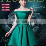 Satin Short Knee Length Cocktail Casual Dress for Beach Party thumbnail-1