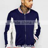 Custom Men Navy Track Jacket With Baseball Collar thumbnail-2