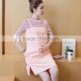 Zm51261a China Wholesale Maternity Clothing Stripe Long Sleeve Woman Maternity t Shirt thumbnail-3
