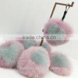 Love Heart Letter Real Natural Fox Fur Keyrings Bag Charm Bag Handbag thumbnail-2