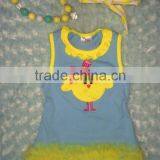 2015 New Baby Girls Turquoise Chick Easter Dress With Necklace and Headband Set thumbnail-1