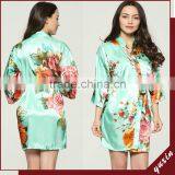 Silk Satin Floral Robe Kimono Robes Bath Robe Custom Made Japan Kimono Robe LF001 thumbnail-4