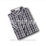 Popular Africa Market Short Sleeve Check Pattern Mens Shirt Design With Customised Logo for Oem thumbnail-3