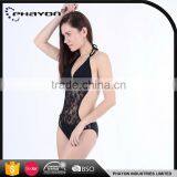 < OEM>spandex Brazilian Backless Printed Strappy Women One Piece Swimwears thumbnail-3
